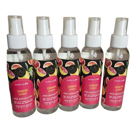 (5) BOTTLE UP JOY CRIMSON CITRUS ROOM MIST ESSENTIAL OIL AIR‎ FRESHENER - Picture 1 of 2